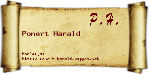 Ponert Harald névjegykártya